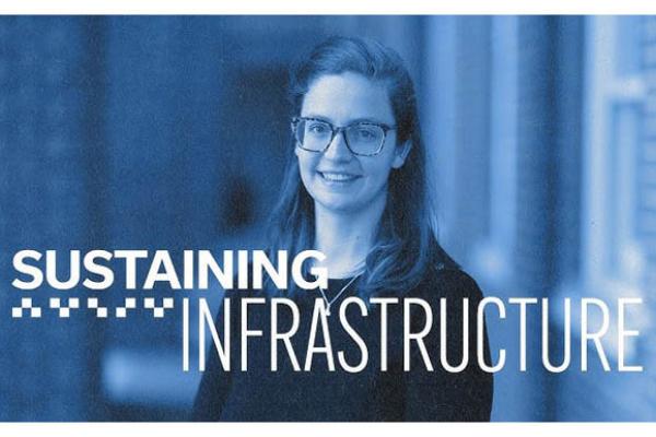 Byrne with words "Sustaining Infrastructure" 